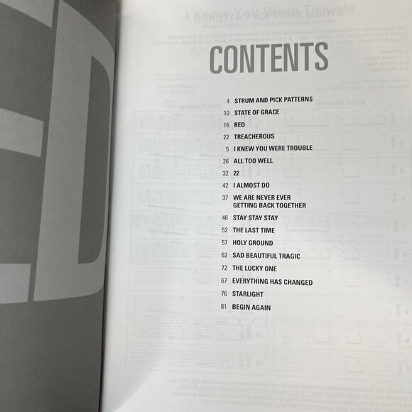 Taylor Swift Red Sheet Music Easy Guitar with Tablature Songbook Hal Leonard - Picture 5 of 5